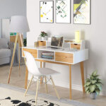 Lampadaire � led tooka, hauteur 1520 mm, blanc / bambou