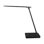 Unilux lampe de bureau pliable novy - led int�gr�e - t�te rotative - port usb - noir