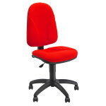 Si�ge de bureau en tissu rembourr� unisit team - haut dossier - pi�tement � roulettes - rouge
