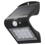 Unitec elektro unitec lampe solaire murale led  dtecteur de prsence, noir