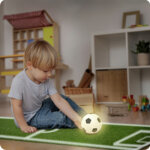 Veilleuse led en silicone football, blanc / noir