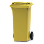 Vepa bins conteneur poubelle mobile 2 roues - 120 litres prise frontale - jaune
