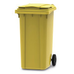 Vepa bins conteneur poubelle mobile 2 roues - 240 litres prise frontale - jaune