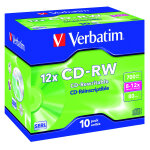 Verbatim cd - rw - 700mb - 8 / 12x - botier standard - bote de 10