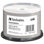 Verbatim datalifeplus, dvd - r, 120 mm, imprimable, fuseau, 50 pi�ce(s), 4, 7 go 43744