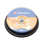 Verbatim dvd - r matt silver, dvd - r, 120 mm, fuseau, 10 pi�ce(s), 4, 7 go 43523