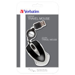 Verbatim souris optique de voyage go mini - noir, ambidextre, optique, usb type - a, 1000 dpi 49020