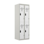 Vestiaire mtal avantage 2 casiers par colonne - 2 colonnes l. 60 cm - corps gris - portes blanc