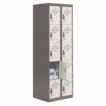 Vestiaire mtal avantage 5 casiers par colonne - 2 colonnes l. 60 cm - corps anthracite - portes gris ...