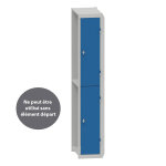 Vestiaire mtal budget 2 casiers - lment suivant l. 30 cm - corps gris - portes bleu