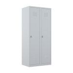Vestiaire m�tal budget monobloc industrie salissante - 2 colonnes l. 80 cm - gris