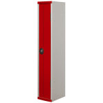 Vestiaire mtal team color industrie salissante - 1 colonne l. 40 cm - corps gris - porte rouge