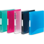 Viquel classeur 4 anneaux 30mm propyglass en polypropylne, dos 4 cm. coloris assortis translucides. ...