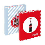 Viquel classeur 4 anneaux coca - cola refresh a4. carton pellicul mat. dos 5 cm. coloris : bleu - rouge ...