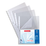 Viquel sachet de 10 pochettes perfores  ouverture coin pour reliure maxi - gode polypropylne 8 / ...