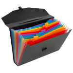 Viquel trieur malette rainbow class en polypropylne - 12 compartiments a4 extensibles - noir / multicolores ...