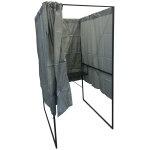 Viso isoloir �lectoral pmr l. 100 x p. 130 x h. 200 cm - rideau gris