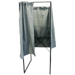 Viso isoloir �lectoral standard l. 80 x p. 80 x h. 200 cm - rideaux gris