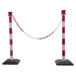 Viso kit 2 poteaux de signalisation, base lest�e + 1 cha�ne de 2 m - rouge et blanc