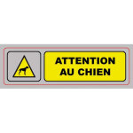 Viso plaque de signalisation auto - adhsive en plastique couleur aluminium 17 x 5cm - attention au chien ...