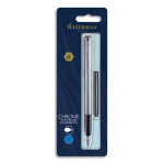 Waterman blister stylo plume graduate chromé + 1 cartouche longue bleue Waterman blister stylo plume graduate chromé + 1 cartouche longue bleue