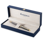 Waterman stylo plume mtallique hmisphre - habillage et pointe dore / corps gris
