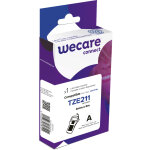 Wecare ruban compatible brother tze - 211 - 6 mm x 8 m - noir sur blanc
