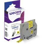 Wecare ruban compatible brother tze - 631 - 12 mm x 8 m - k80010w4 - noir sur jaune