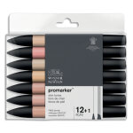 Winsor & newton set de 12 promarker + 1. couleurs tons chair. Winsor & newton set de 12 promarker + 1. couleurs tons chair.