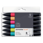 Winsor & newton set de 6 promarker brush - tons moyens Winsor & newton set de 6 promarker brush - tons moyens