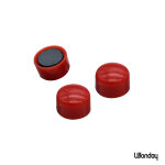 Wonday aimant rond 10 mm rouge - lot de 10