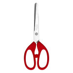 Wonday ciseaux gaucher rouge - lames en acier - bouts ronds - longeur 17 cm