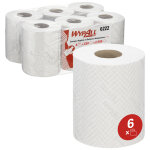 Wypall reach - papier d'essuyage � d�vidage central feuille � feuille - blanc - 6222 - lot de 6 bobines ...