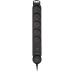 Zenitech multiprise bloc de 5 prises secteur en ligne iota - avec interrupteur lumineux - parafoudre ...