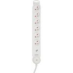 Zenitech multiprise bloc de 6 prises secteur en ligne iota - avec interrupteur lumineux - parafoudre ...