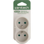 Zenitech multiprise murale bloc 2 prises secteur 16a natura - conception bioplastique - biplite blanche ...