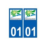 01 pont de veyle logo ville autocollant plaque sticker - couleur : droits - angles : droits