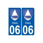 06 clans blason autocollant plaque stickers ville - couleur : arrondis - angles : arrondis
