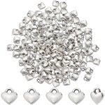 1 bote de 200 breloques en forme de c?ur en argent, en alliage tibtain, en mtal, pour la saint - valentin, ...