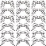 1 bote de 40 perles d'ailes d'ange argentes, petites perles creuses en alliage, style tibtain, pour ...