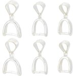 1 bote de 6 attaches de pendentif en argent sterling 925, 3 tailles diffrentes, avec crochets et connecteurs ...