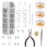 1 ensemble de fournitures de fabrication de bijoux kit avec perles a sertir vis oeil epingles boucles ... 1 ensemble de fournitures de fabrication de bijoux kit avec perles a sertir vis oeil epingles boucles ...
