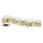 1 rouleau de babillard autocollant bordure, garniture de bordure en bois blanc citron, bordure de citron ...