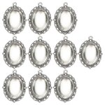 10 ensembles verre patch pendentif ovale plateaux cabochon en verre transparent dme tuiles diy bijoux ...