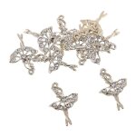 10 pices bricolage or strass ballet danseuse fille charms pendentif bricolage bijoux