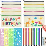 10 pièces diy trousse a crayons vierge, trousse maquillage en toile pochettes et clutches avec 12 stylos ... 10 pièces diy trousse a crayons vierge, trousse maquillage en toile pochettes et clutches avec 12 stylos ...