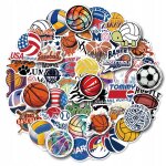 100 autocollants de sport de basket - ball, de football, gr