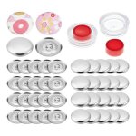 100 ensembles de kit de boutons de couverture avec outils, kit de fabrication de boutons en tissu, boutons ...