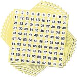 100 feuilles etiquettes numriques autocollants 1 - 100 chiffres autocollants ronds 0, 4 pouce petit ...