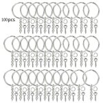 100 pcs 30mm plat porte - cl�s avec anneau de saut ouvert oeil epingles cha�ne split bijoux de bricolage ...